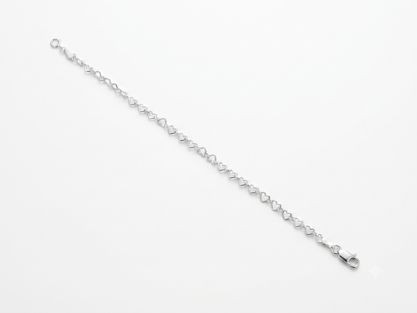 Pulseira de Elo Coração em Prata 925 - Demonstre Seu Amor com Elegância