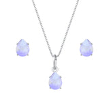 Conjunto de Gota Roxa em Zircônia Prata 925