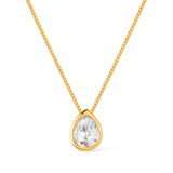 Colar Dourado de Gota em Zircônia