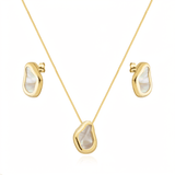 Conjunto Dourado Formato Orgânico Madrepérola