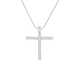 Colar de Cruz Cravejada de Zircônias em Prata 925