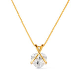 Colar Dourado de Zircônia em Formato de Coração