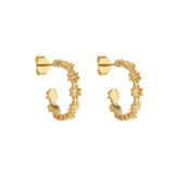 Brinco Dourado de Argola Formato de Flor