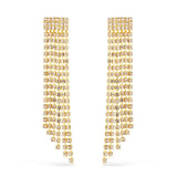 Brinco Dourado de Luxo com 123 Pedras de Strass