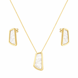 Conjunto Dourado Estilo Orgânico Madrepérola